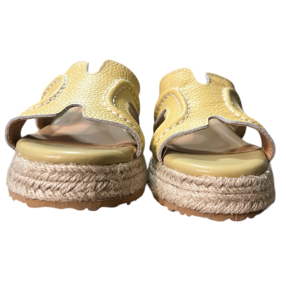 NWOT  Butter Yellow Espadrille Slide Sandals size 6.5 EU 37 No box - Picture 6 of 8